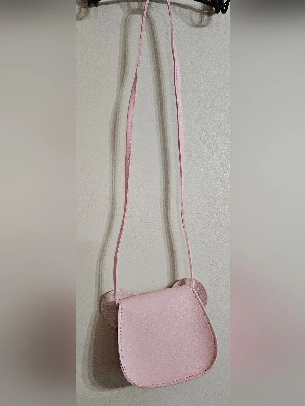 Pink Bow Accent Small Crossbody Bag with Letter B